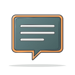 Grey chat bubble icon illustration for message, comment, dialog, or online communication concept.