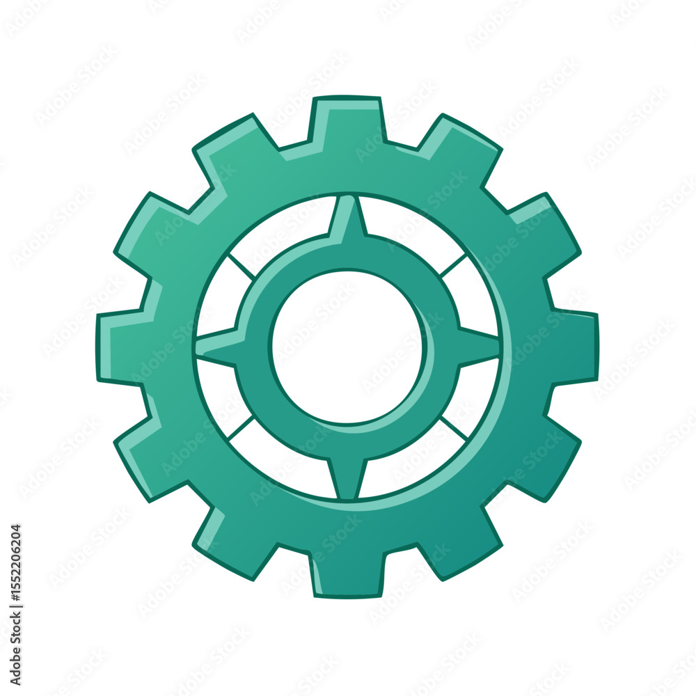 Poster isolated gear graphic element on black background for machinery concepts and engineering, automation