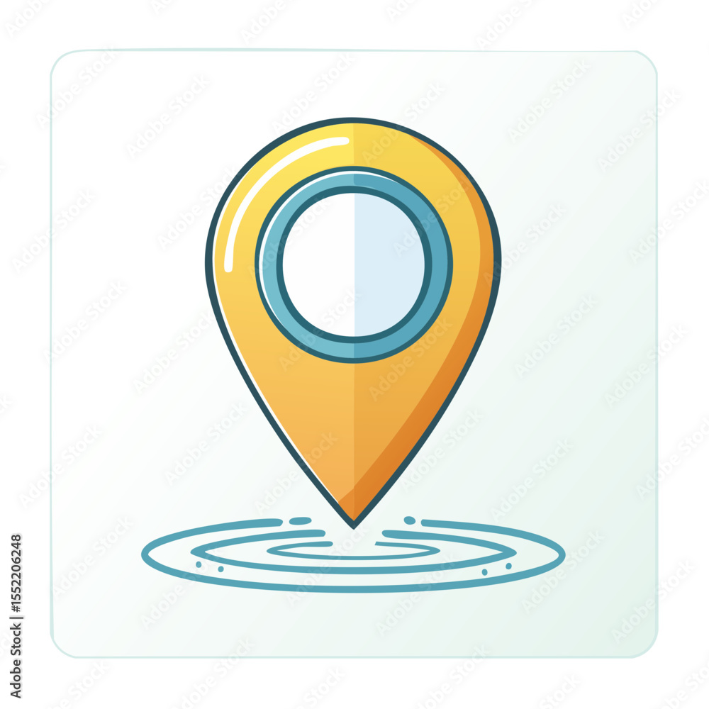 Aufkleber location pinpoint icon with ripple effect navigation and positioning in vector graphic