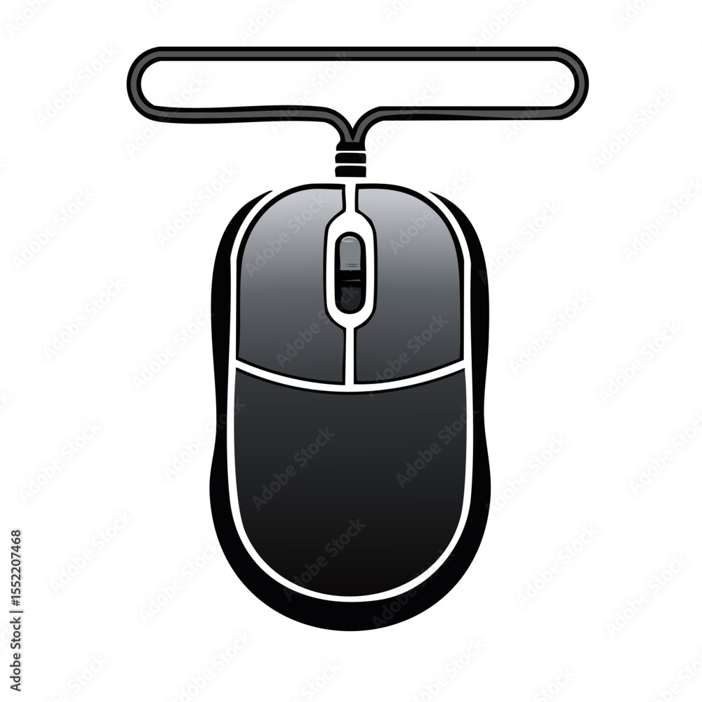 Fototapete Computer mouse with speech bubble. Communication icon for a gadget. Idea of connection and technology. Input device. Message box