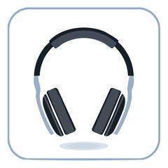 Obraz premium Illustration of Black Headphones on White Background, Listening Device Accessory