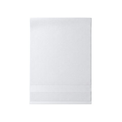 Plain white hand towel mockup isolated on transparent background