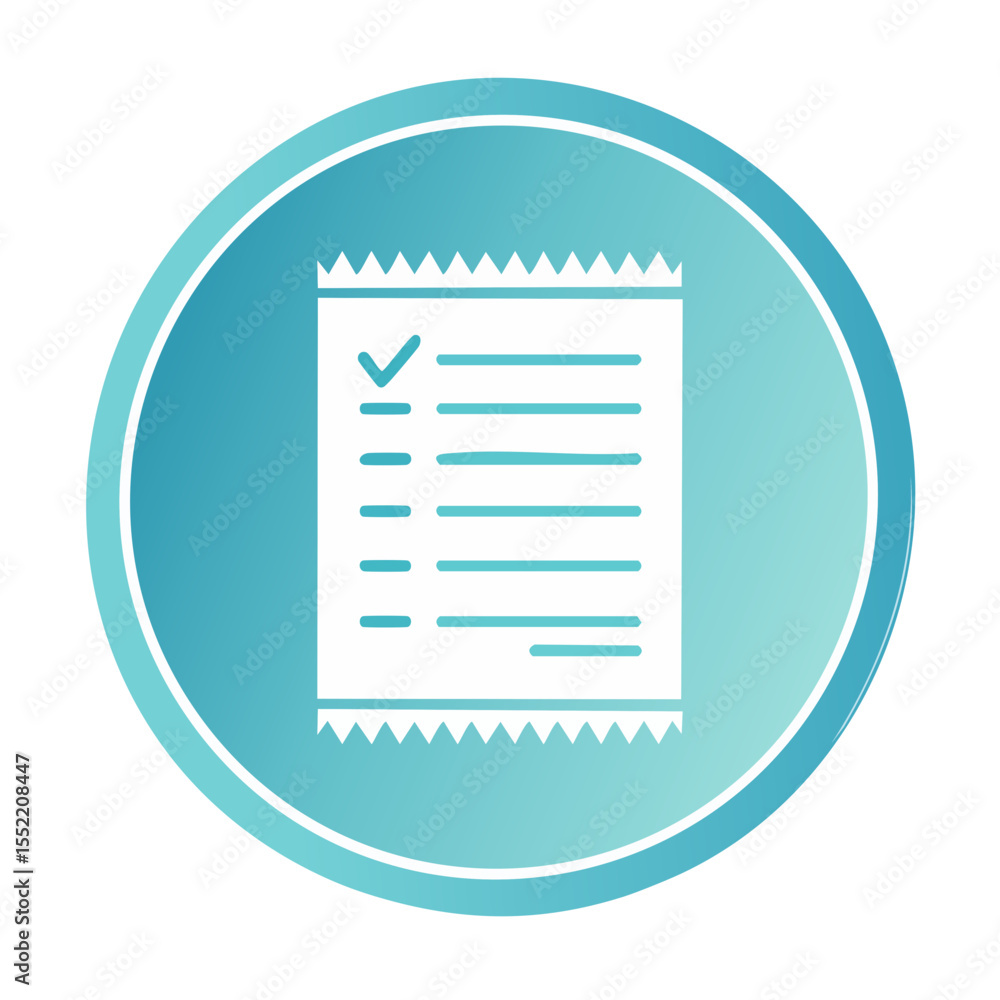 Poster to-do list icon on blue background, task management, checkmarks and lines in a circular graphic