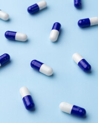 A group of medicine capsule pills