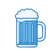 Icy Beer Illustration Fresh Cold Refreshment in a Pint Glass with Frothy Head Beverage Joyful Celebration Icon