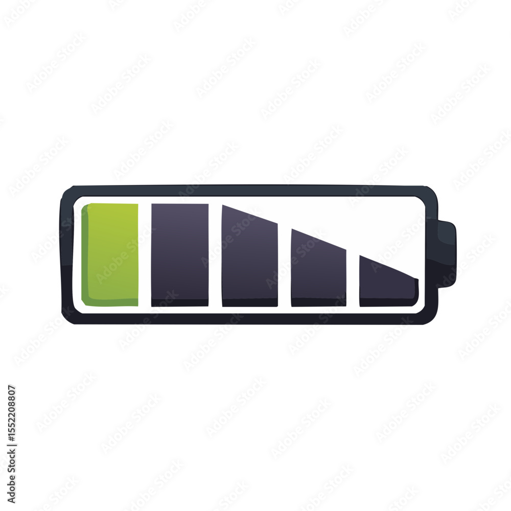 Poster battery indicator icon displaying low charge level electronic device symbol power status