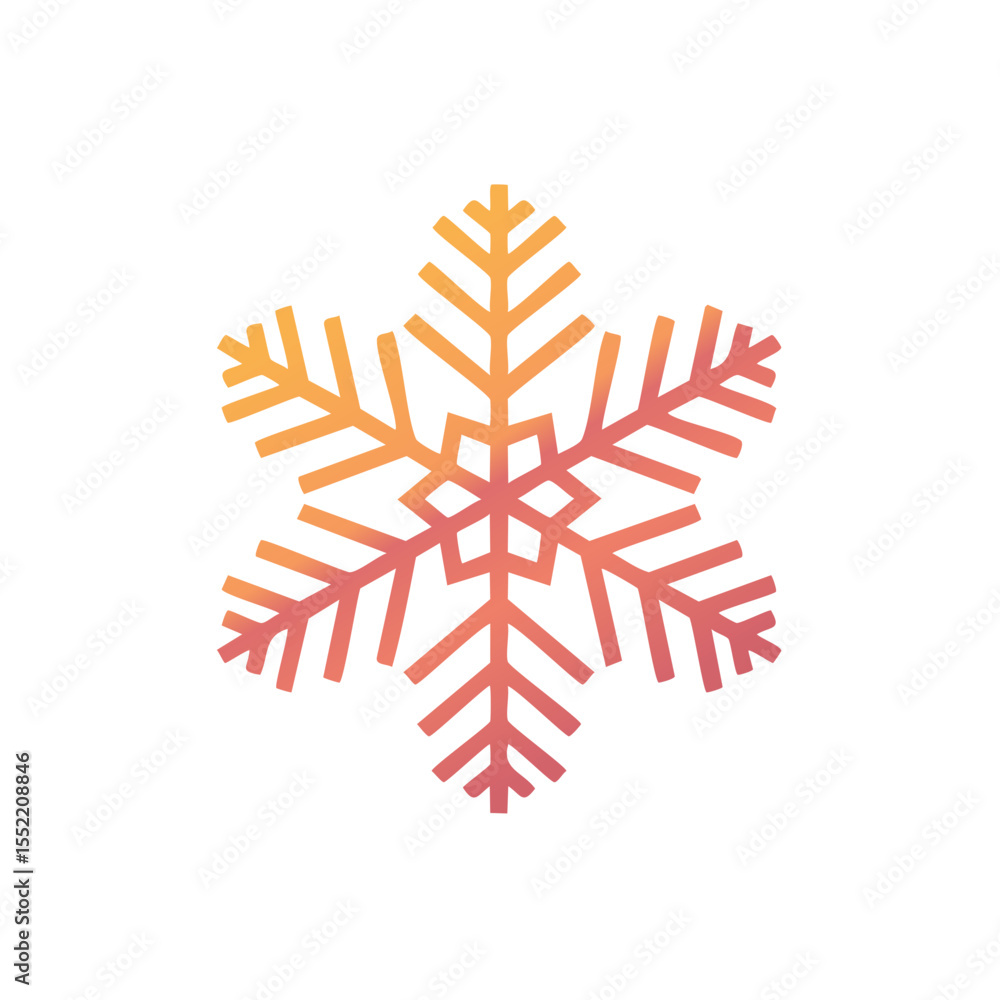 Poster elegant snowflake illustration with gradient isolated on black backdrop geometric snowflake design w