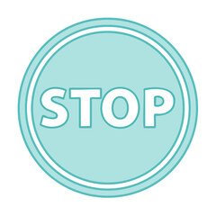 Light blue stop sign with white letters against a black background caution and safety visual communication icon traffic and regulatory adherence