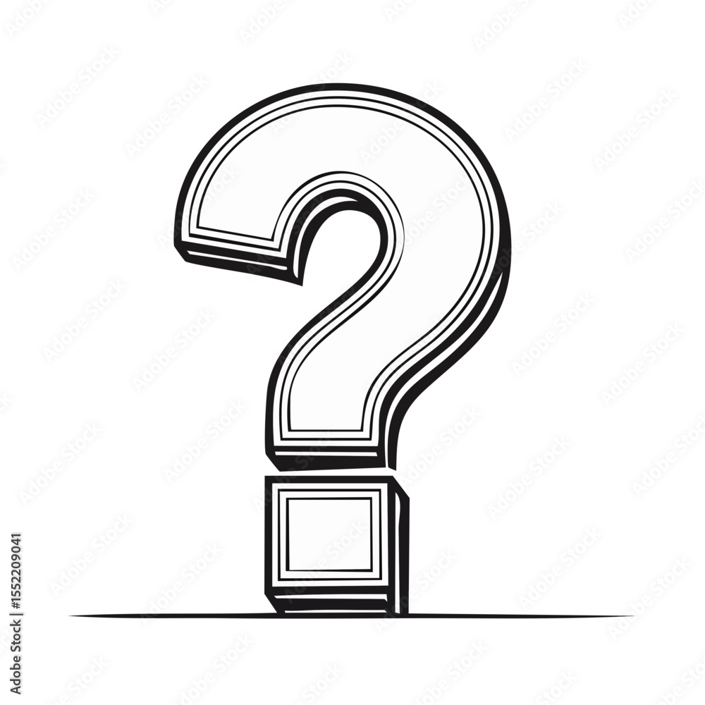 Poster white layered question mark on black backdrop concept of mystery information search and uncertainty 