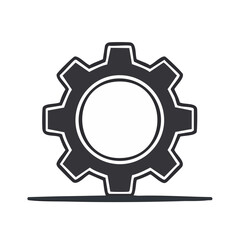 Obraz premium Gear Cogwheel Illustration on Black Background Technical System and Industrial Part Connection Mechanism Symbol Engineering Concept
