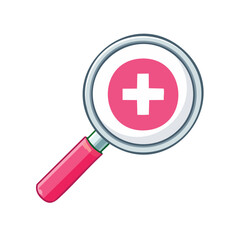 Fototapeta premium Magnifying glass with plus sign representing search and enlargement, isolated on black background