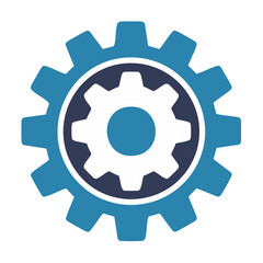 Gear Mechanism Graphic Icon Depicting Machine Cogwheel Functionality and Mechanical Engineering Precision