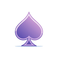 Fototapeta premium Spade Icon in Purple Tones Illustration of Playing Card Suit Game of Chance
