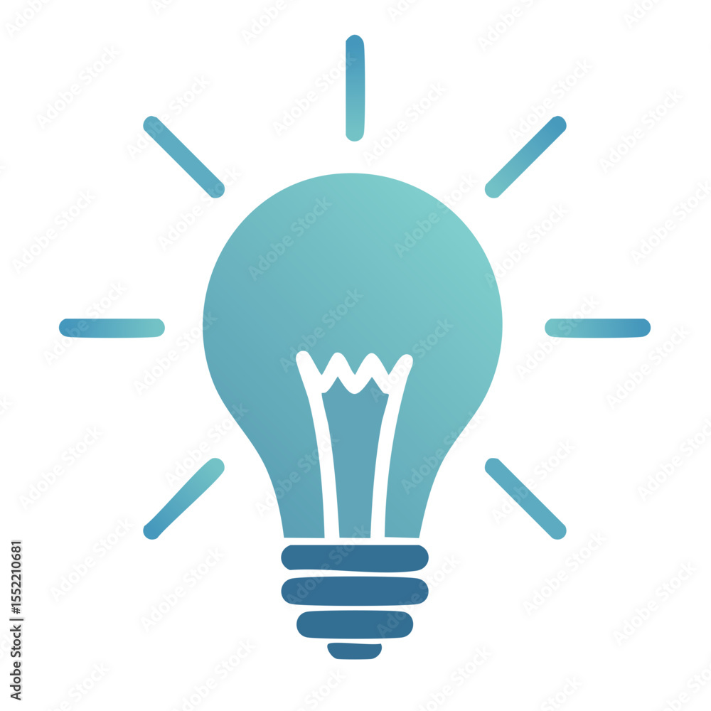 Poster conceptual lightbulb radiates bright idea for innovation brainstorming and creative solution finding