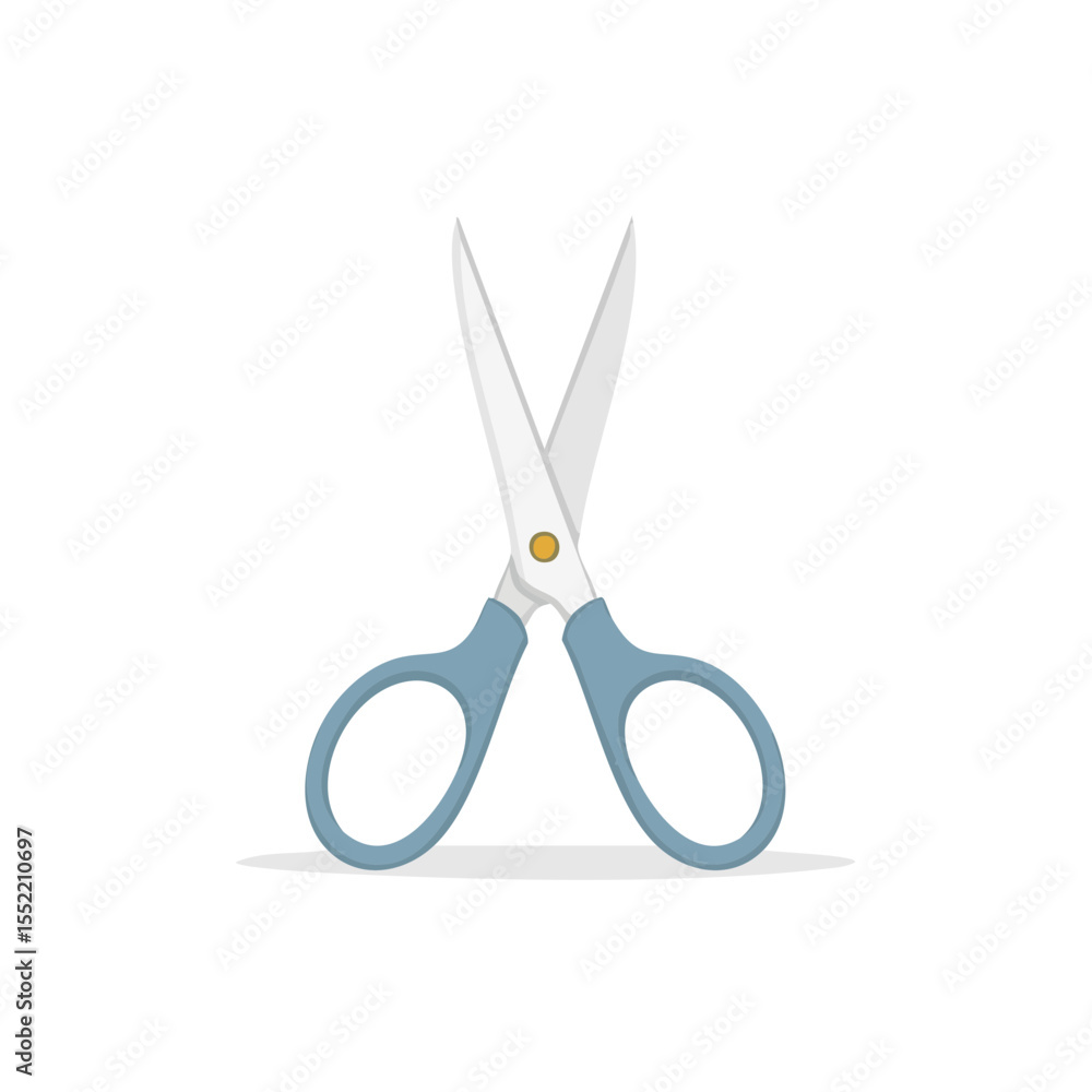 Poster open scissors on black background crafting and cutting tool for art projects