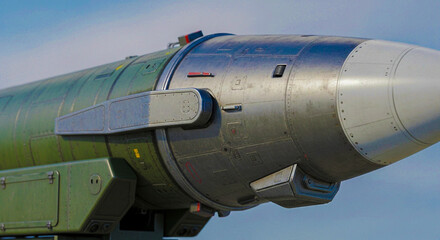 Close-up of a military missile