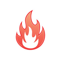 Stylized Flame Icon with Red Gradient Hues on Black Background, fire graphic