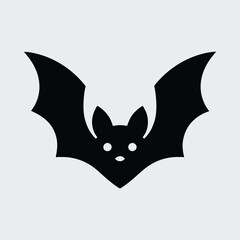 Silhouette cute bat flying halloween vector illustration