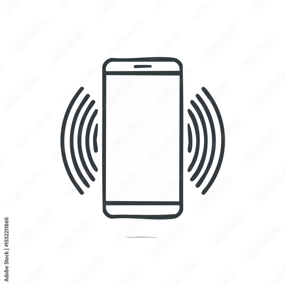 Poster smartphone vibration illustration symbol alert incoming message digital communication device mobile 