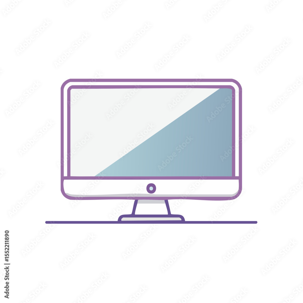 Poster modern computer illustration with pastel colors and simple design for technology and communication c