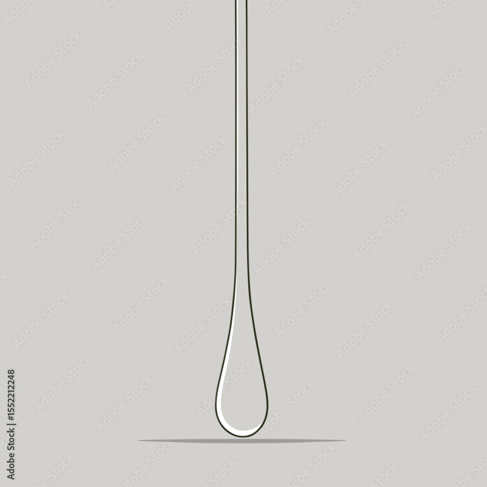 Poster dripping liquid outline vector. one-line abstract shape in minimal black and white style