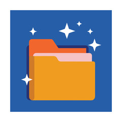 Sparkling File Folder Icon for Organized Learning