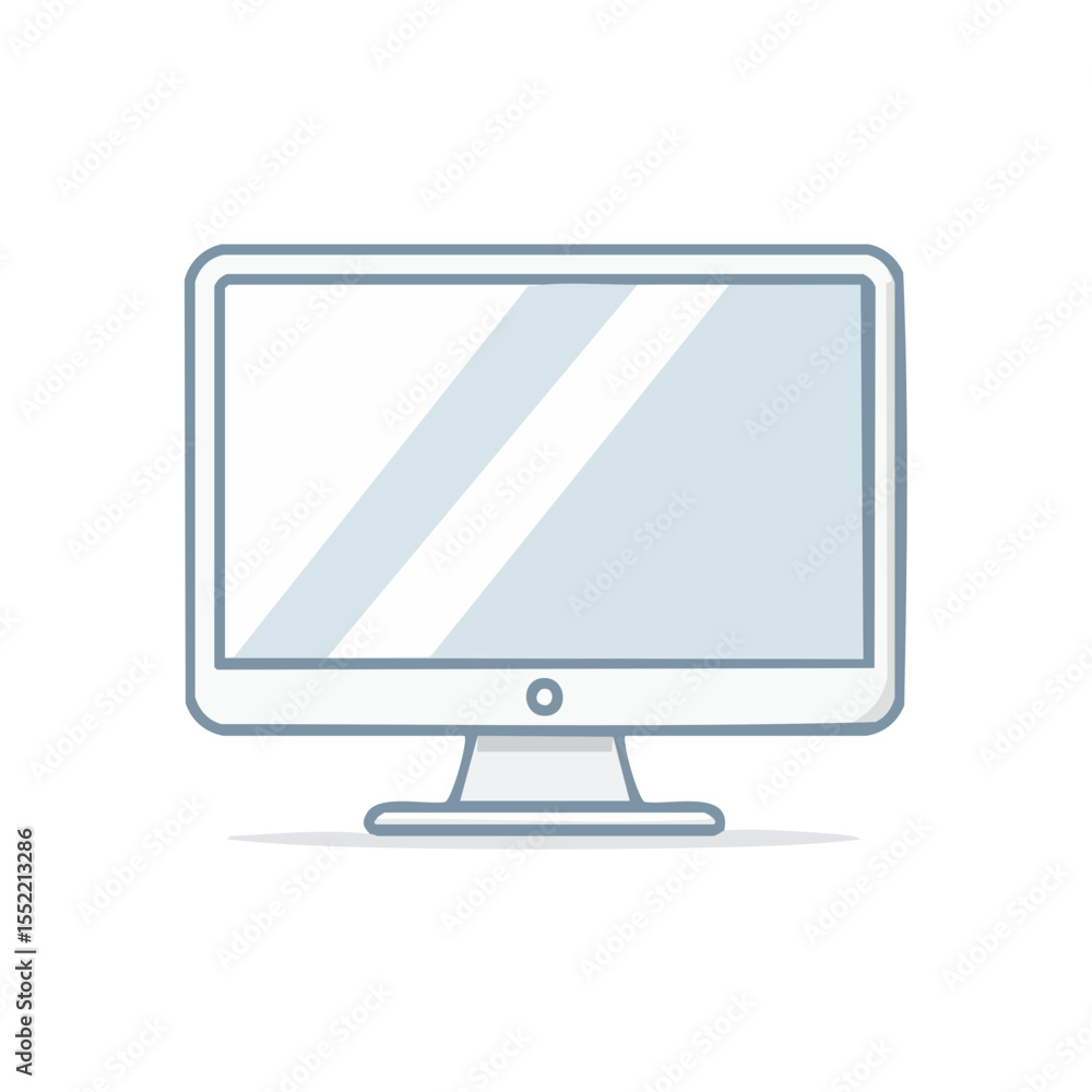 Aufkleber modern computer monitor illustration technology display device for office desk workstation and deskt