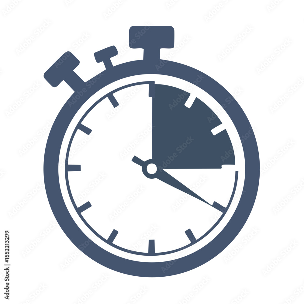 Poster stopwatch illustration counting time for countdown challenge deadline or project management punctual