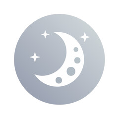 Crescent moon and sparkling stars vector illustration celestial night sky background for logo graphic design astronomy astrology concepts