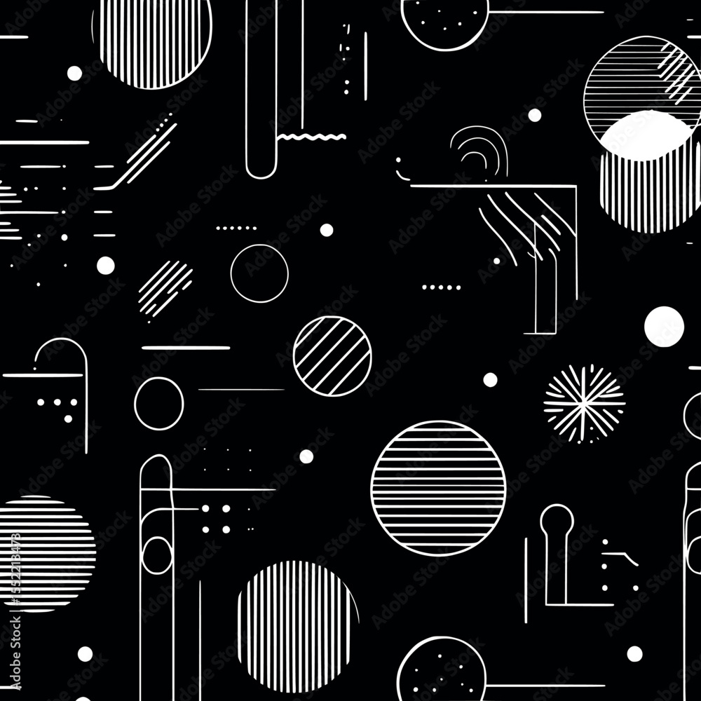Aufkleber abstract seamless outline background. minimalistic monochrome pattern with clean thin lines vector i