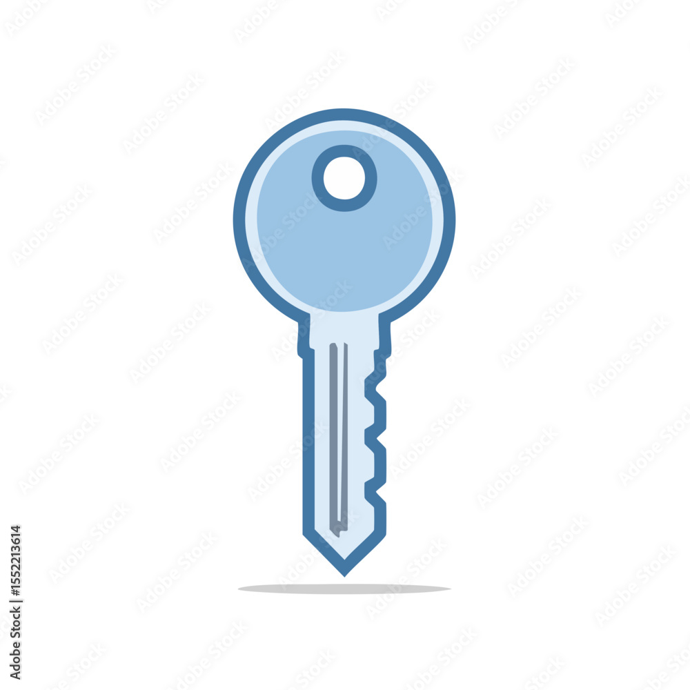 Aufkleber stylized light blue key security safety access unlocking on dark background simple clean icon vector