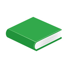 Isometric Green Book Vector Illustration Minimalist Design for Learning Reading Storytelling Knowledge