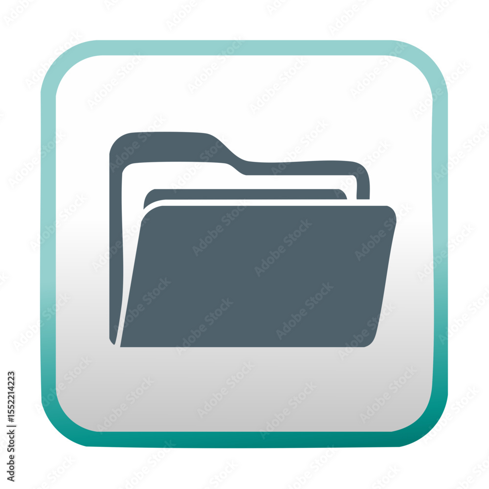 Poster file folder icon with rounded edges for documents and information management symbol in modern gray a