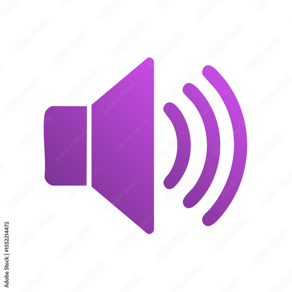 Aufkleber purple speaker icon design showing sound waves against black background symbol for audio notificatio