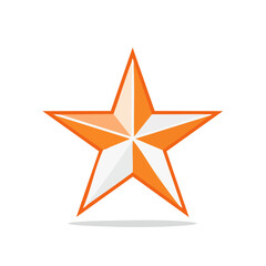 Fototapeta premium Stylish Orange Star Illustration on Black Background Sharp Edges Modern Design