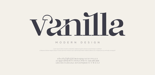 Vanilla Minimal luxury font alphabet logo. Typography beauty fashion elegant minimalist serif italic fonts decorative wedding vintage retro logos. vector illustration
