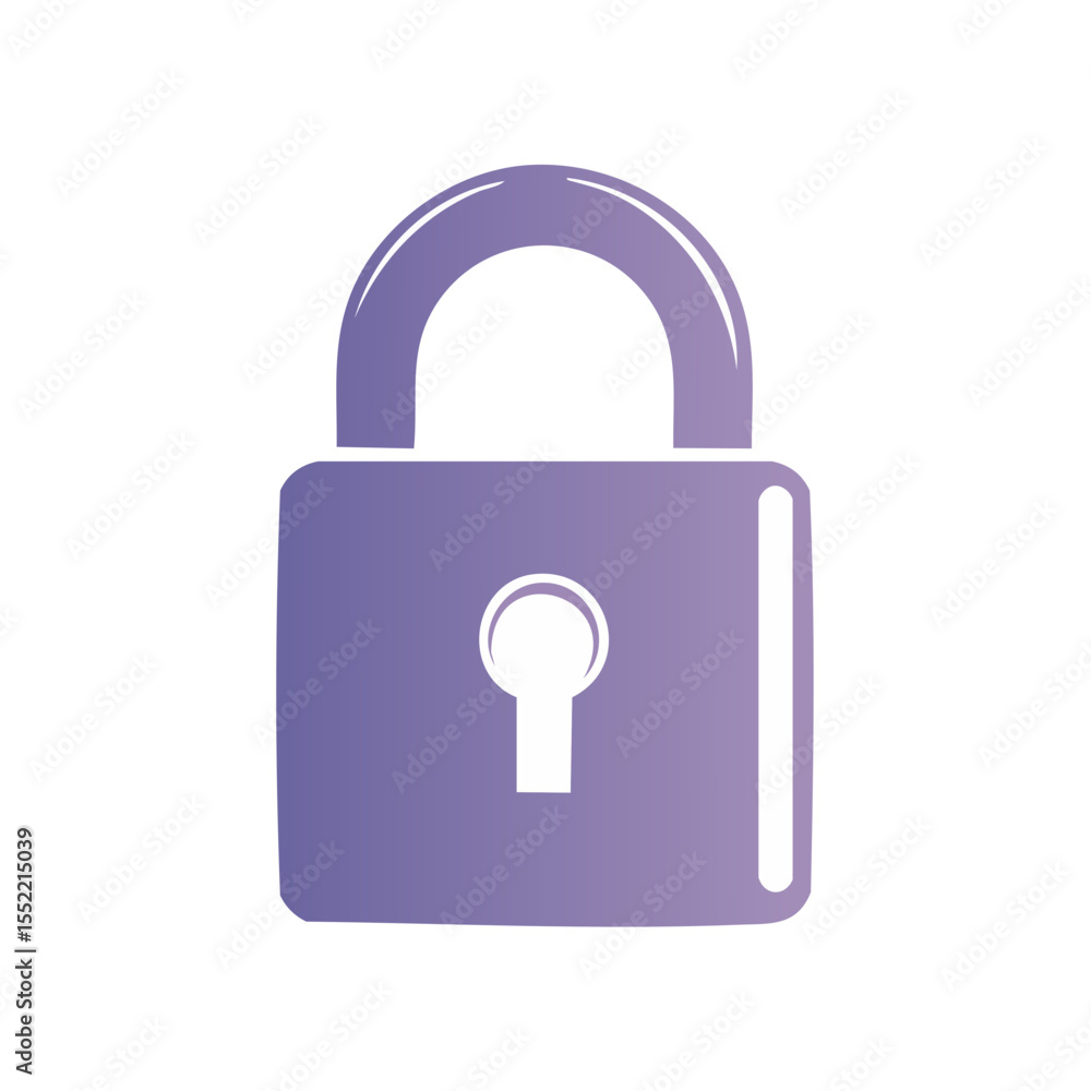 Aufkleber simple purple padlock graphic for security concepts data protection and encryption symbol on isolate