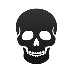 Fototapeta premium Monochrome Skull Illustration on Black Background for Halloween or Gothic Themes