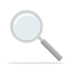 Magnifying glass with silver handle on black background for search concept