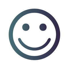 Fototapeta premium Smiling Face Icon with Gradient Circle Frame Expressing Happiness and Positive Emotion