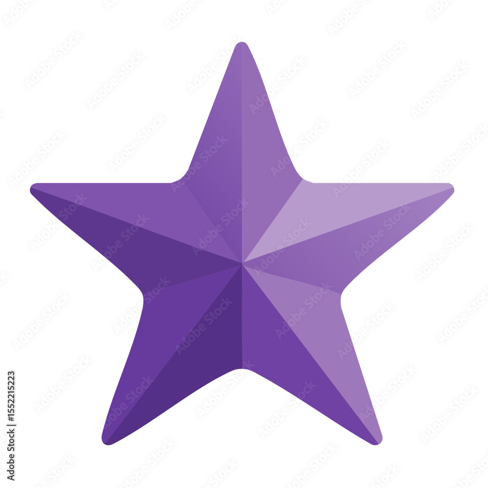 Poster five-pointed purple star icon on black background simple star design graphic for use in web design a
