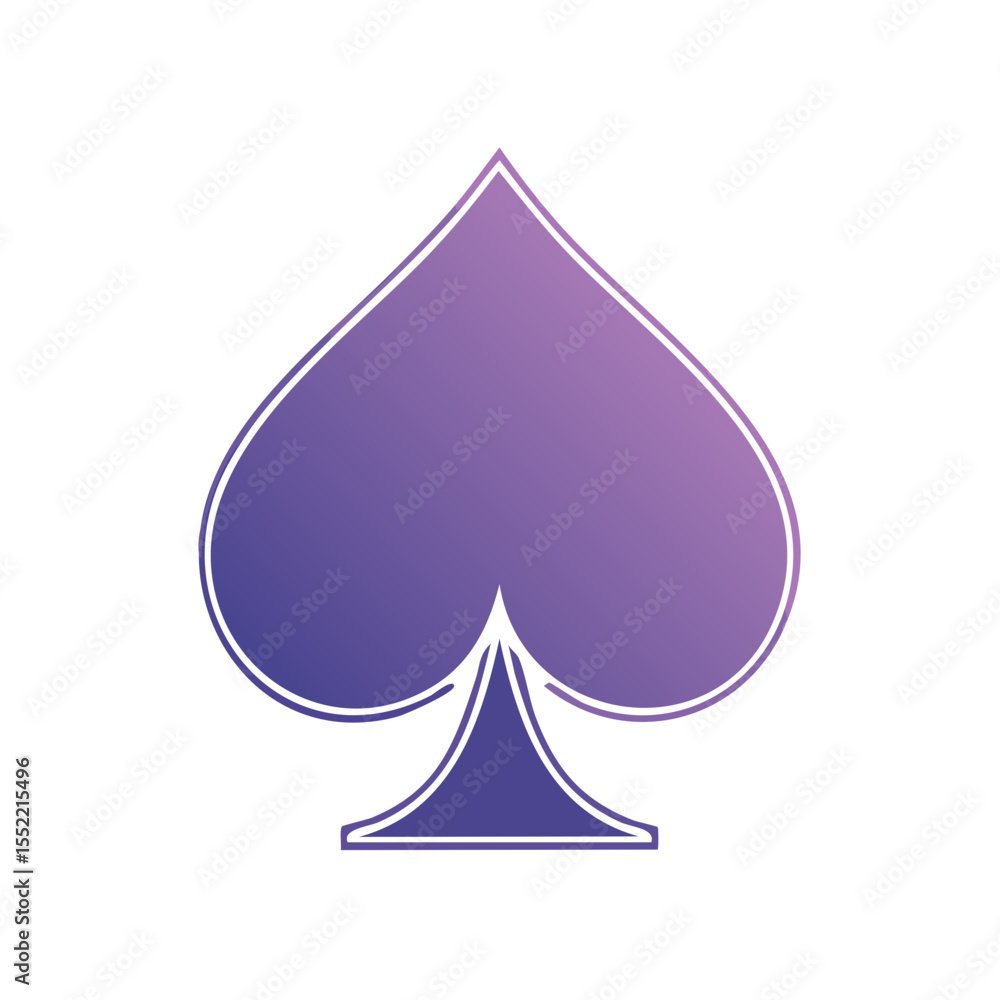 Poster gradient spade symbol on black background for playing card designs and abstract game art