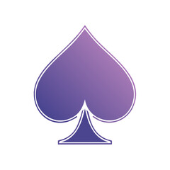 Fototapeta premium Gradient Spade Symbol on Black Background for Playing Card Designs and Abstract Game Art