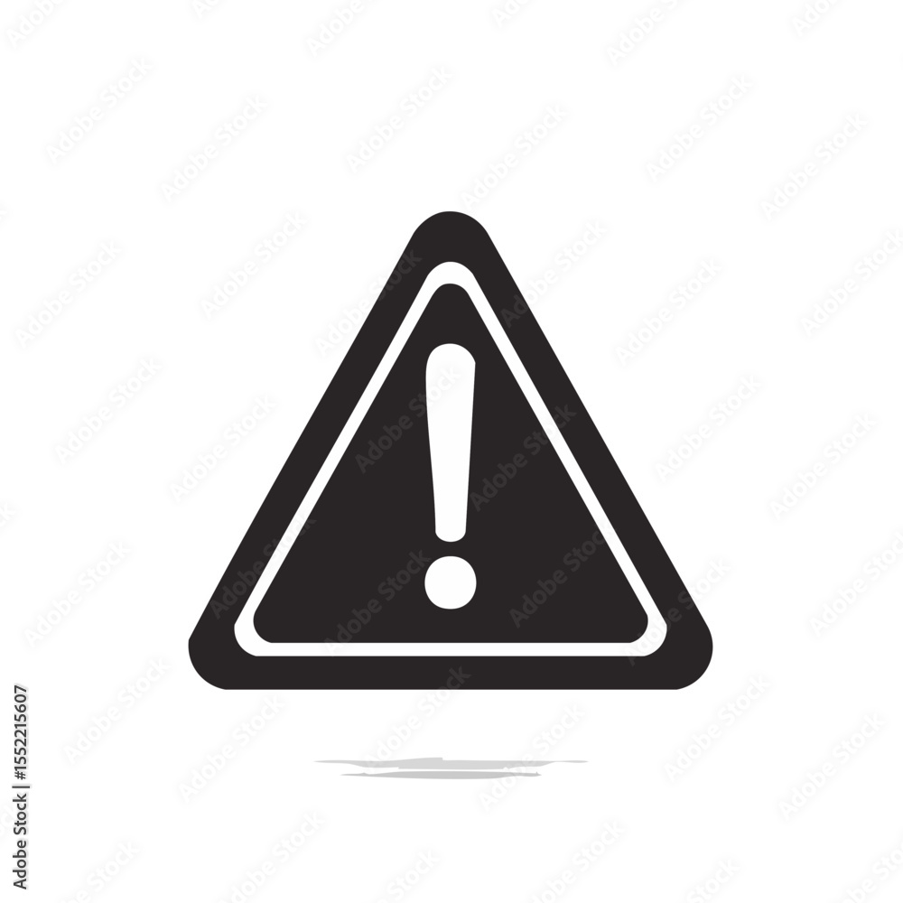 Poster warning sign in black and white simple triangle with exclamation mark attention symbol caution dange