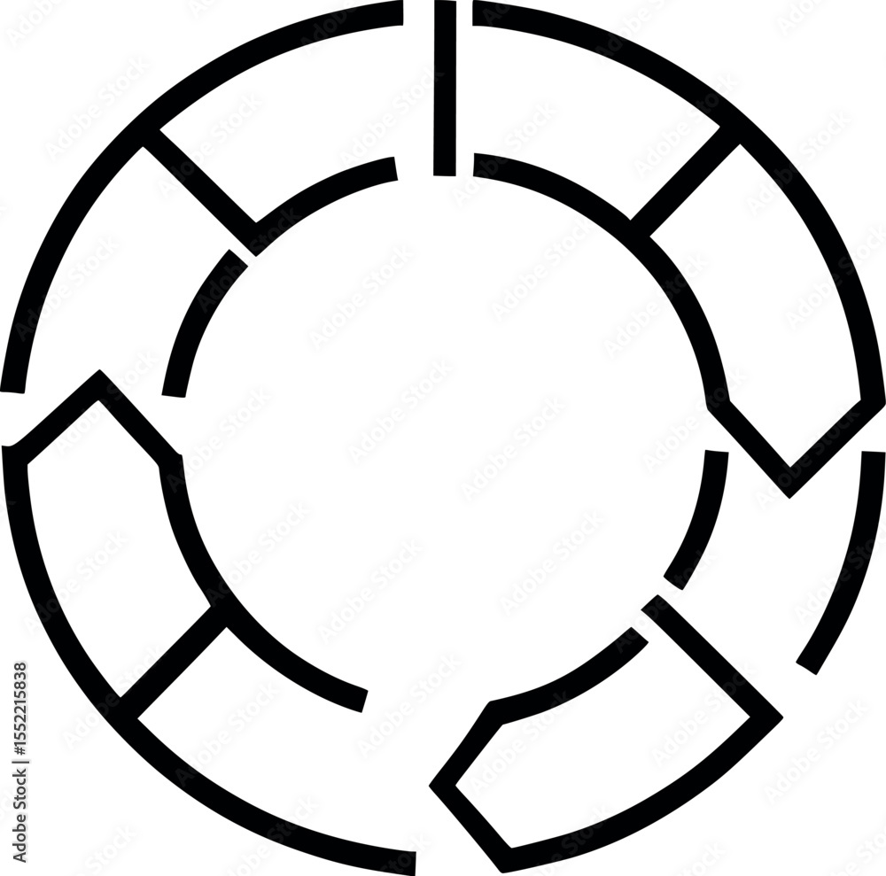 Poster circular process infographic outline. vector cycle with arrows and four parts.