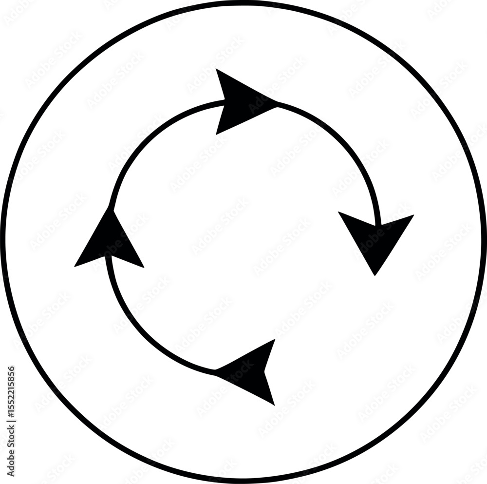 Poster circular process infographic outline. vector cycle with arrows and four parts.