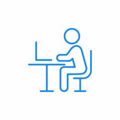 laptop desk icon sign vector