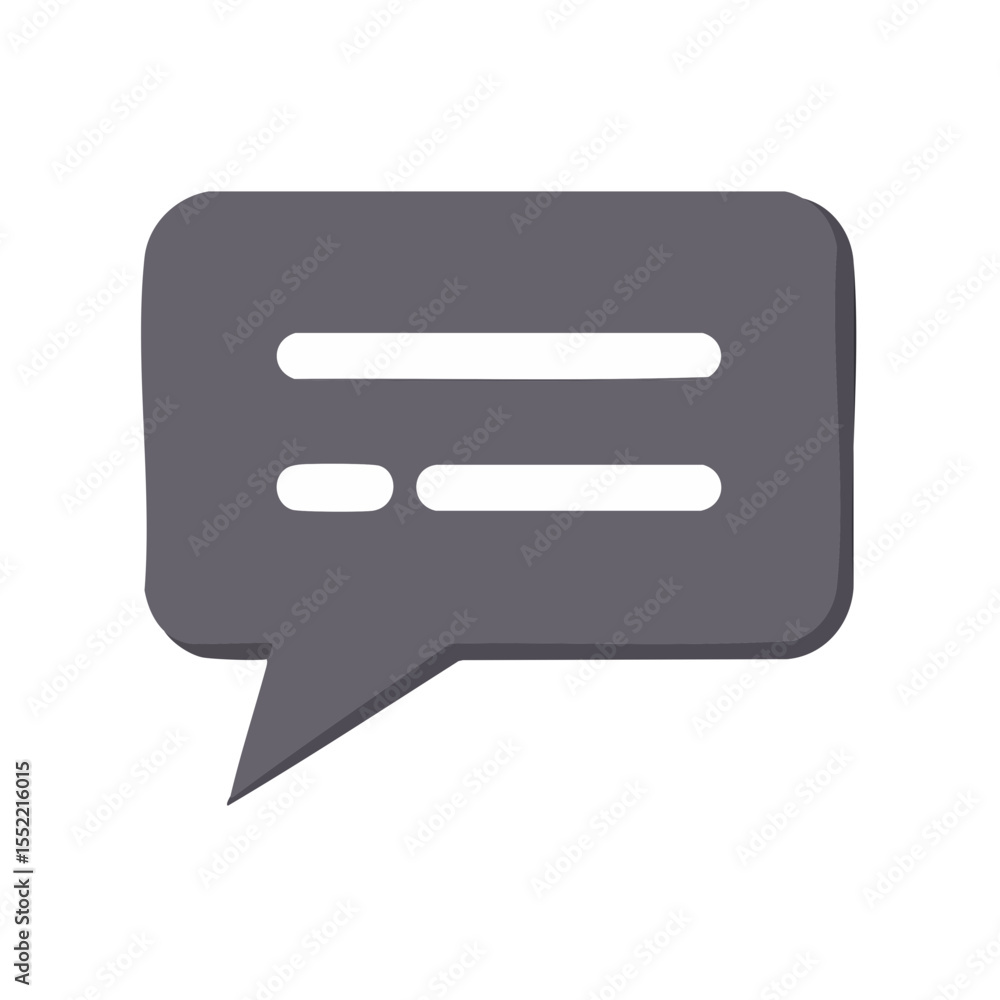 Aufkleber gray speech bubble with text message conversation isolated on black background