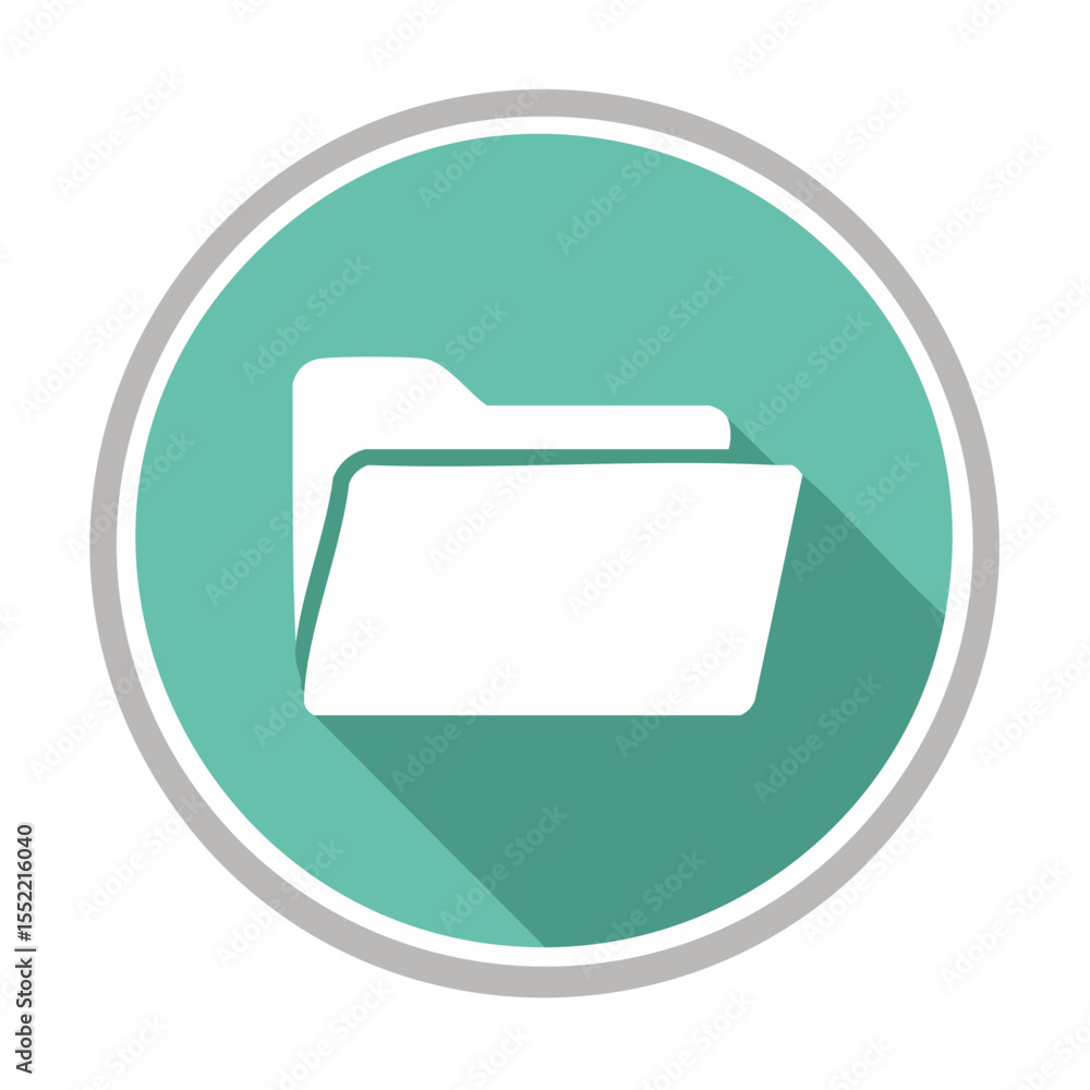 Poster folder symbol icon on turquoise background with shadow design. digital file organization and managem