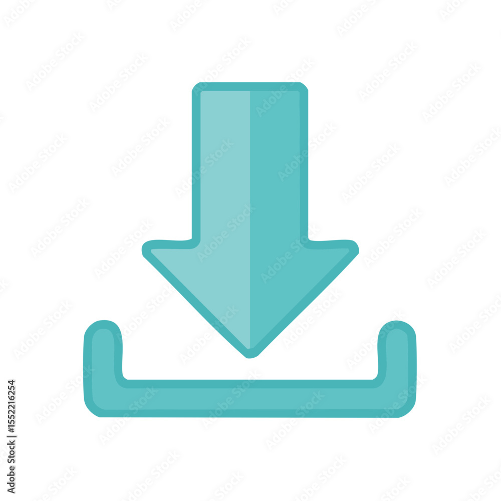 Poster download symbol icon simple arrow pointing down loading media file graphic asset for web design user